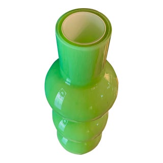 Tall Mid Century Modern Glass Bubble Vase For Sale
