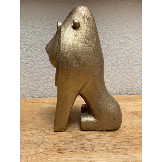 Large Gold Baboon Figural Decor Accent For Sale - Image 10 of 11