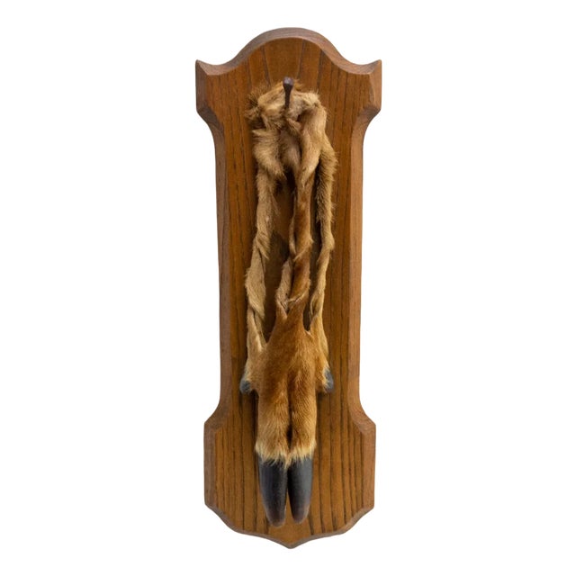 Mid-Century French Hunting Trophy Deer Foot in Oak, 1960 For Sale