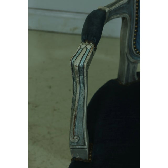 French Pair French Louis XV Style Decorator Open Armchairs For Sale - Image 3 of 13