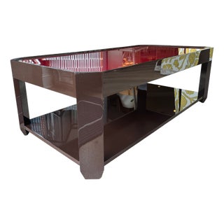 Felix Coffee Table - Bordeaux Red/Chocolate For Sale