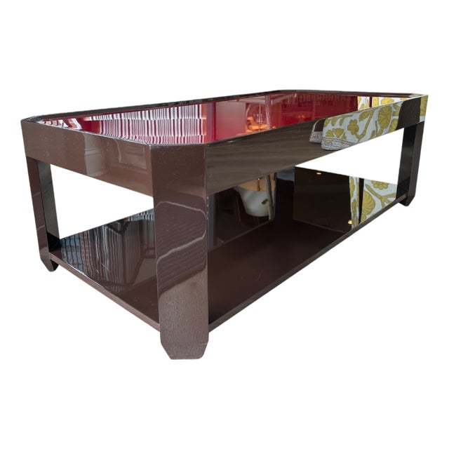 Felix Coffee Table - Bordeaux Red/Chocolate For Sale