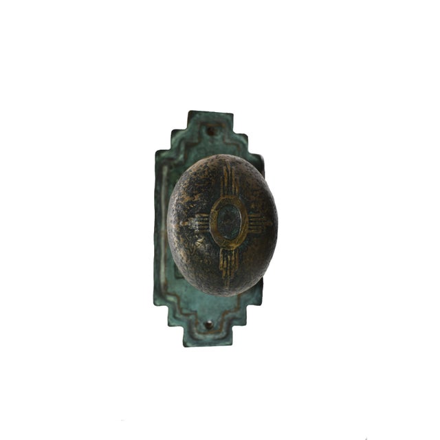1970s 1970s Southwestern Cast Bronze Doorknob Set For Sale - Image 5 of 5