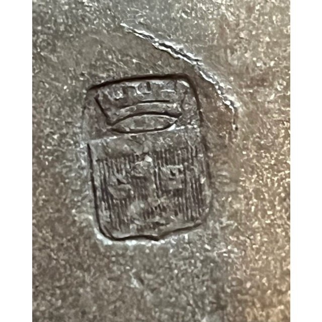 French Two Antique French Heavy Pewter Measuring Tankards For Sale - Image 3 of 17