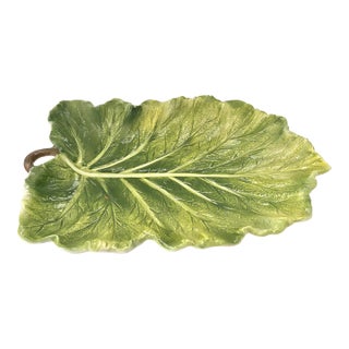 Vintage Italian Lord and Taylor Giant Cabbage Leaf Serving Platter For Sale