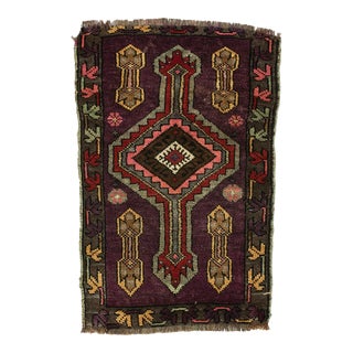 Vintage Decorative Mini Turkish Rug For Sale