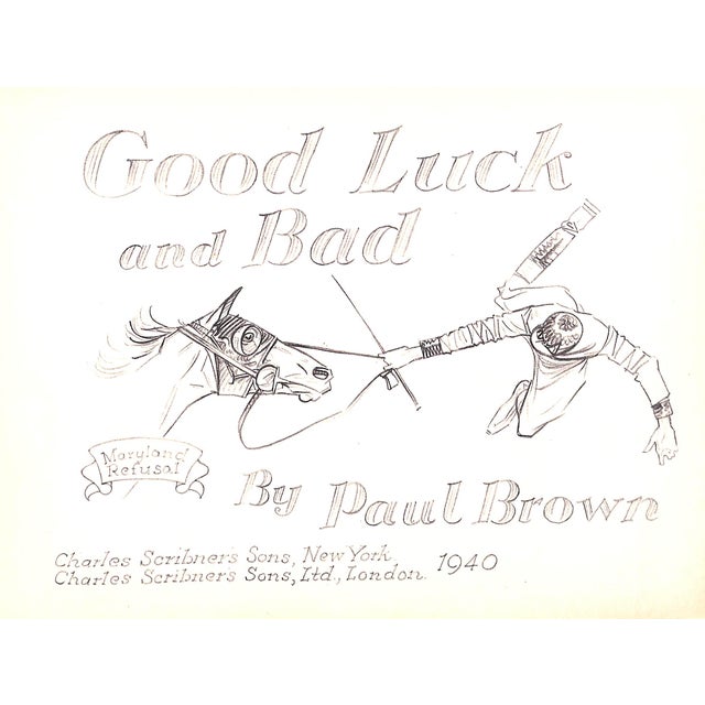 Traditional "Good Luck and Bad" 1940 Brown, Paul (Inscribed With Original Pencil Drawing) For Sale - Image 3 of 12