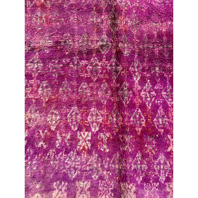Tribal Handknotted Purple Moroccan Rug - 7'1" X 11'9" Ft For Sale - Image 3 of 9