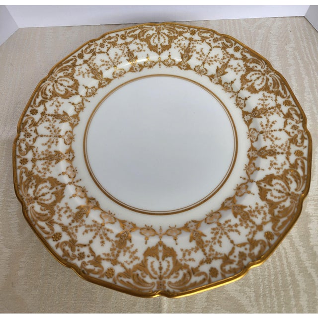 Metal Antique Gilded Age Wm. Guerin Limoges Gold Encrusted Dinner Plates - Set of 11 For Sale - Image 7 of 18
