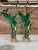 Coastal Tropical Green Painted Canvas Banana Palms-Pair For Sale - Image 9 of 11