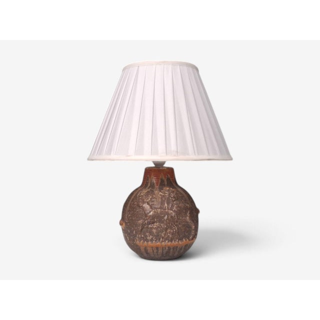 1960s Mid-Century Modern Michael Andersen & Son, Table Lamp, Brown Stoneware For Sale - Image 4 of 11