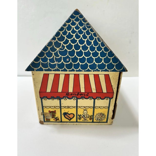 Vintage French Folk Art Musical Jewelry Box – “Bonbons La Jolie Marquise” Parisian Sweet Shop Music Box For Sale - Image 4 of 8
