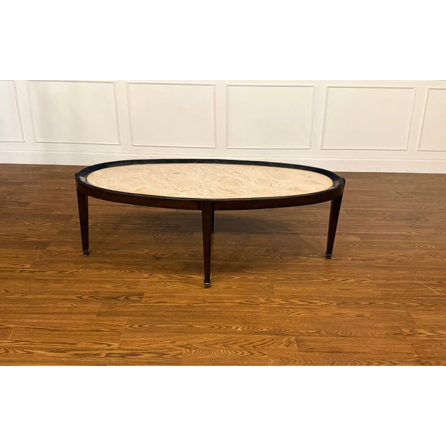 Maitland - Smith Maitland - Smith Oval Transitional Style Cocktail Table For Sale - Image 4 of 14