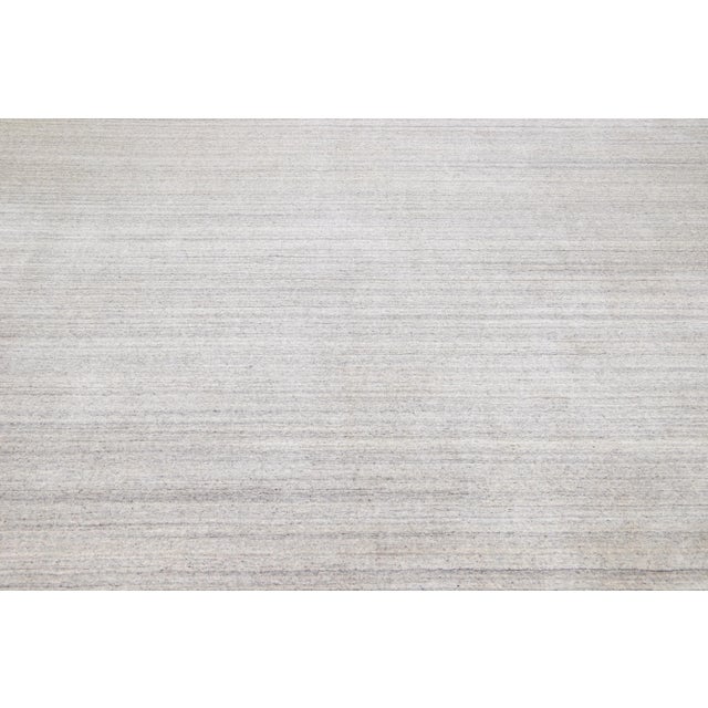 1960s 1960s Modern Handmade Gabbeh Style Wool Rug in Solid Gray Field For Sale - Image 5 of 7