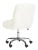2020s Faux Sheepskin Chrome Leg Swivel Office Chair in White & Chrome For Sale - Image 5 of 9