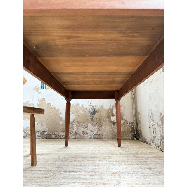 Cherrywood Table with Turned Legs, 1950s For Sale - Image 18 of 18