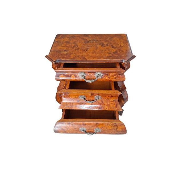 Vintage Dutch Baroque Triptych Drop-Leaf Cabinet and Inlaid Nightstands, 1920s, Set of 3 For Sale - Image 9 of 18
