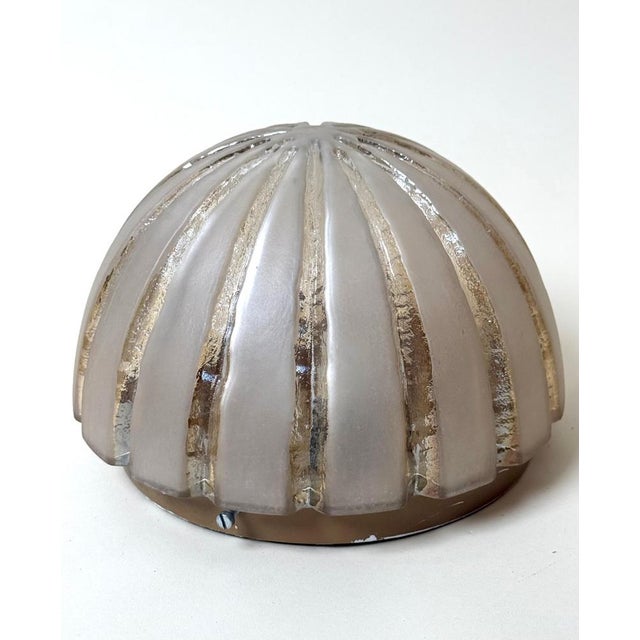 Sea Urchin Frosted Glass Wall Lights with Golden Glow, 1970s, Set of 2 For Sale - Image 17 of 18