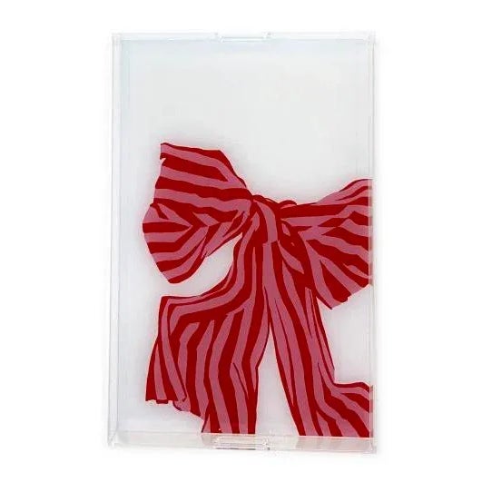 Angela Chrusciaki Blehm Red Bow by Angela Blehm Tray For Sale - Image 4 of 4