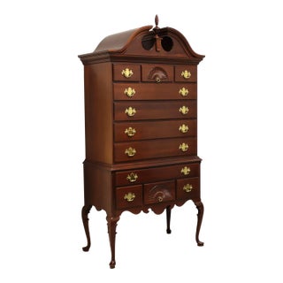 Link-Taylor Heirloom Solid Mahogany Queen Anne Style Highboy Chest For Sale