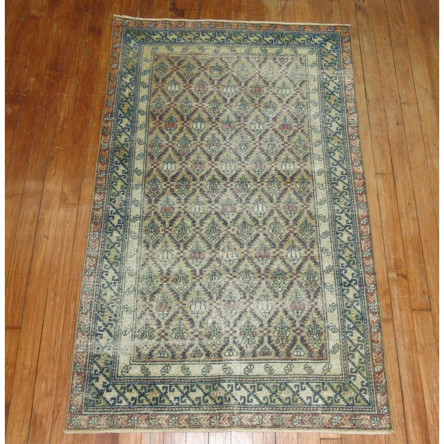 A 19th Century scatter size caucasian rug. Professionally Cleaned and able to endure heavy traffic if necessary. The...