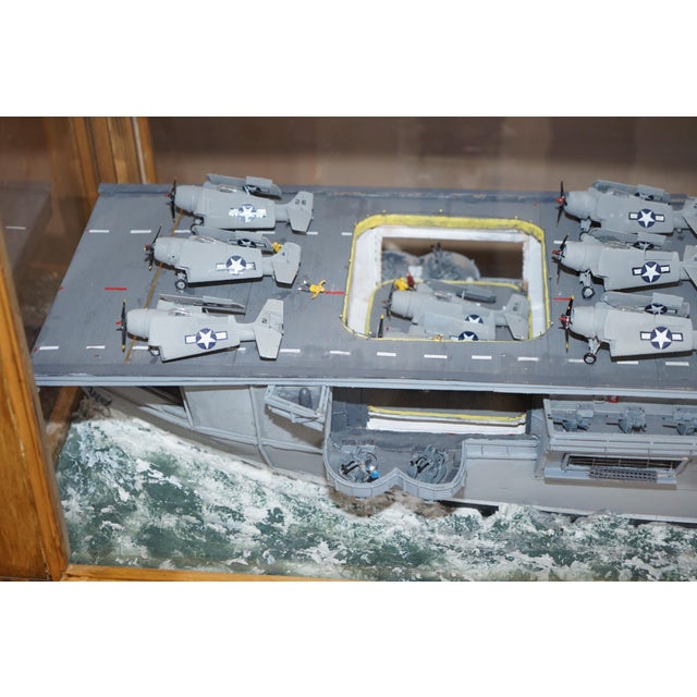 Vintage WWII American Wood Light Aircraft Carrier Made by Sailors For Sale - Image 11 of 18