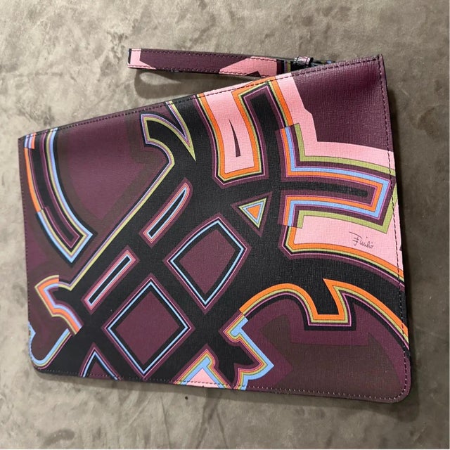 Italian 21st Century Multicolored Geometric Pochette by Emilio Pucci For Sale - Image 3 of 11