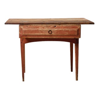 Antique Swedish Folk Art Side Table with Drawer, Late 1700s For Sale