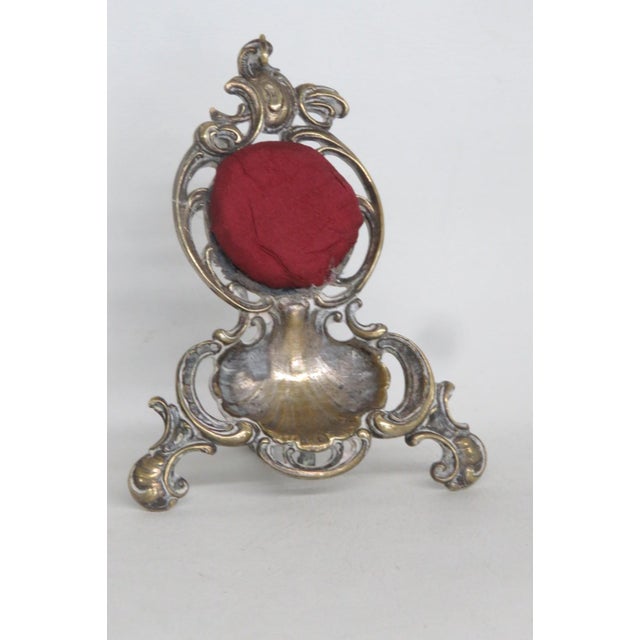 Rococo Style Brass Tone Pocket Watch Holder Stand Shell Scrollwork Motif 5169b For Sale - Image 16 of 16