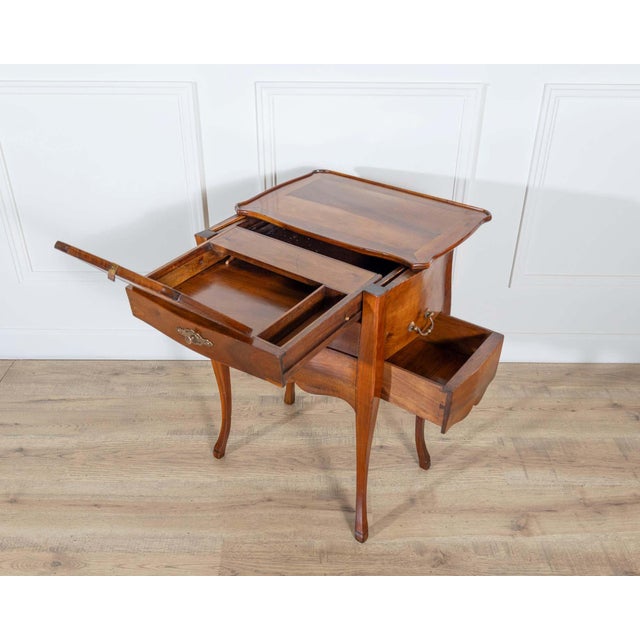 Late 19th-Century French Walnut Bedside Cabinet with Hidden Writing Desk For Sale In Atlanta - Image 6 of 11