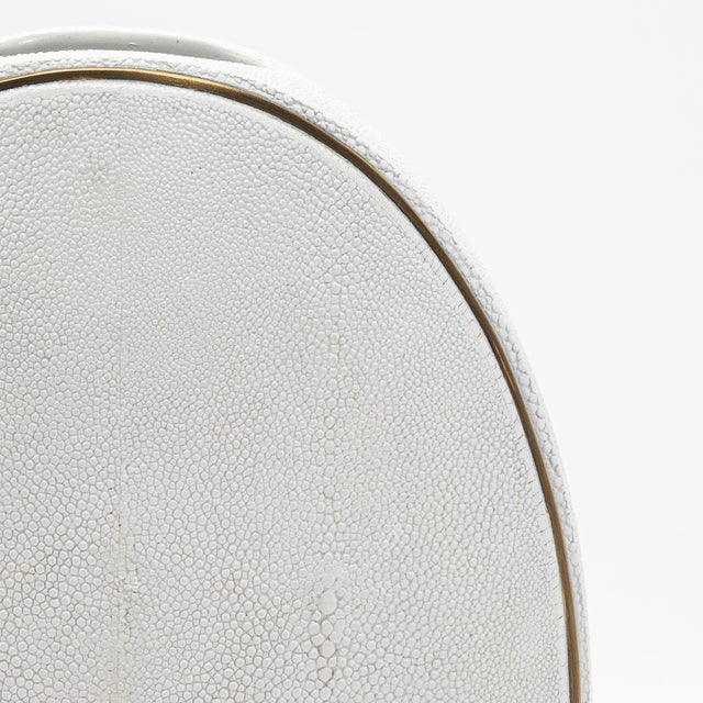 Metal Shagreen Vase With Bronze Patina Brass Details by R&y Augousti For Sale - Image 7 of 7
