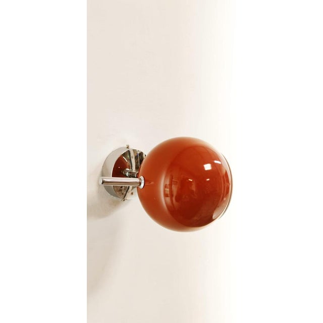 Space Age Adjustable Chrome and Red Wall Light For Sale - Image 12 of 12
