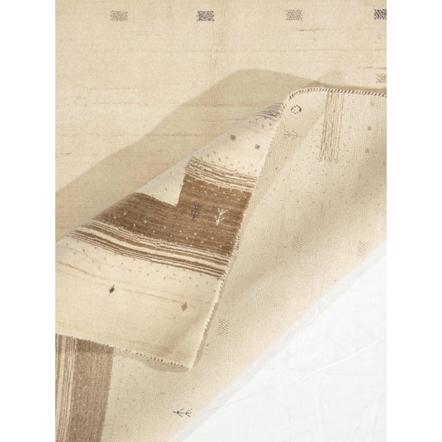 1980s Hand-Knotted Gabbeh Rug With Minimalist Geometric Design 4'9" X 6'7" For Sale - Image 4 of 4