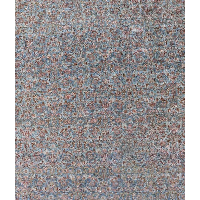 Blue Early 20th Century Antique Persian Gallery Senneh Runner With All-Over Herati Design in Muted Colors For Sale - Image 8 of 11