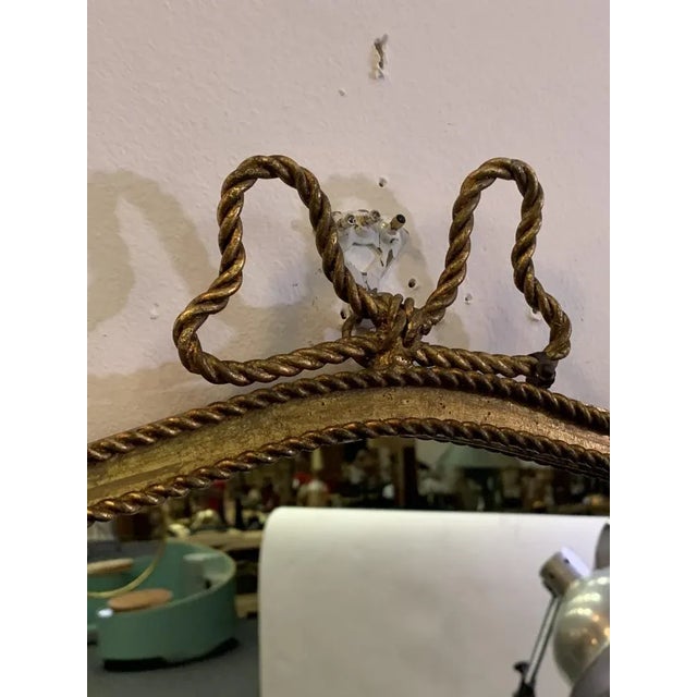 Moderne Gilt Metal Italian Mirror With Rope Edge Design For Sale - Image 10 of 13