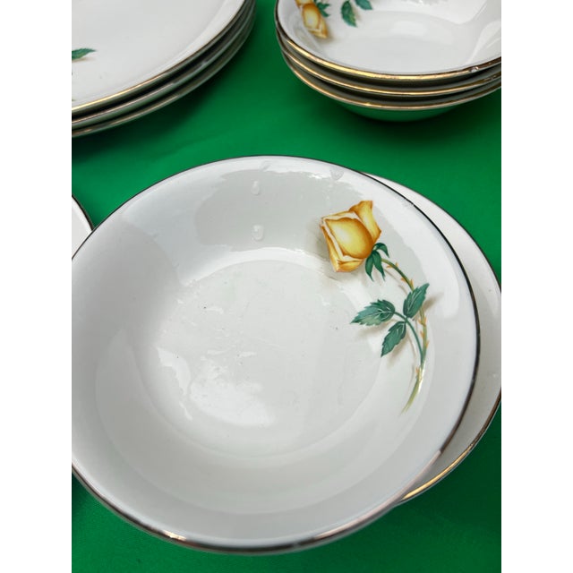 Vintage Yellow Flower Cottage Core Plate Set - Set of 17 For Sale In Atlanta - Image 6 of 9