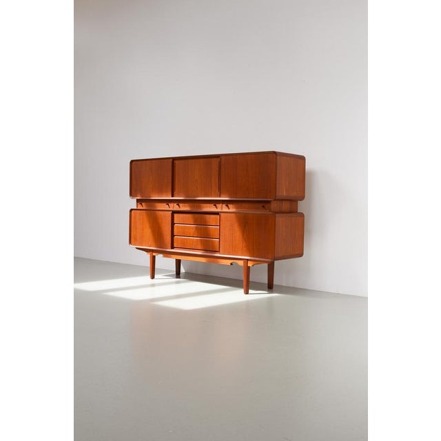 Wood Mid-Century Danish Teak Double Decker Sideboard, 1960s For Sale - Image 7 of 18