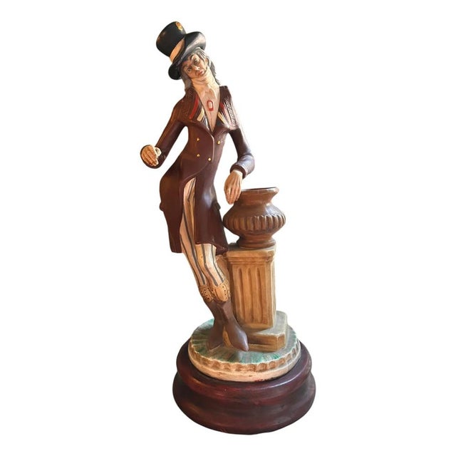 Hand Painted Ceramic Sculpture of Knight on Pedestal Leaning on an Amphora from Tarik, 1950-1960 For Sale - Image 11 of 11