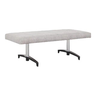 Mid-Century Modern Chrome Bench With Rosewood Inlay, 1970s For Sale