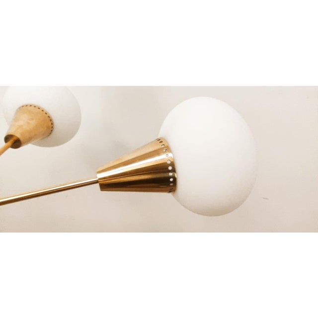 Vintage Italian Sputnik Ceiling Lamp with Forat Oval Glass Cones For Sale - Image 6 of 16