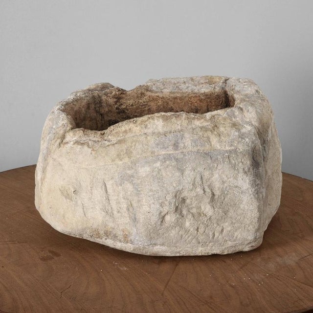 Chamfered Stone Tray Carved from a Single Block for Garden Plants For Sale - Image 9 of 9