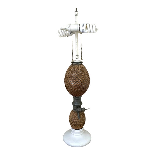 French Briet Brevete Seltzer Bottle Cane Lamp For Sale