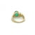 14K solid yellow gold ring, featuring a 2.0 carat cabochon cut natural emerald as the center stone. The textured ring...