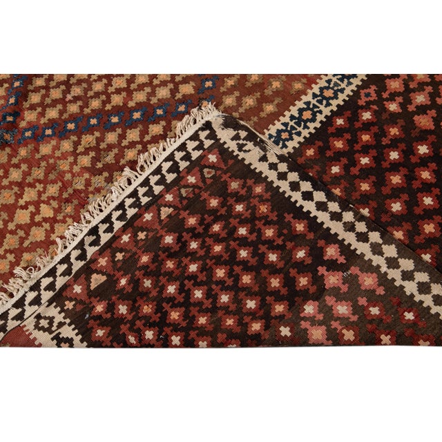 Mid 20th Century Mid-20th Century Vintage Persian Kilim Wool Rug For Sale - Image 5 of 13