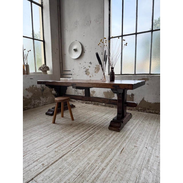 Wood Oak Monastery Table, 19th Century For Sale - Image 7 of 18