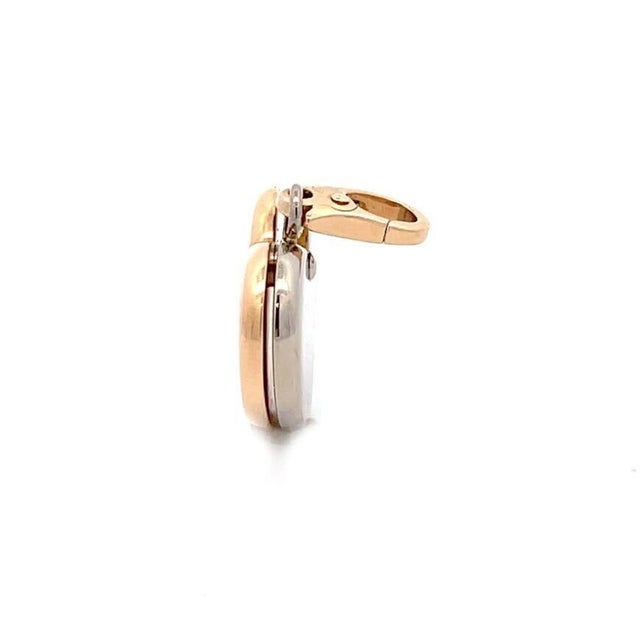 Late 20th Century Cartier Pendant 18k White & Rose Gold Double Slide Hearts Tag For Sale - Image 5 of 7