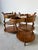 1980s Vintage Grosfeld House Three Tier Walnut Side Tables With Drawer – A Pair For Sale - Image 5 of 12