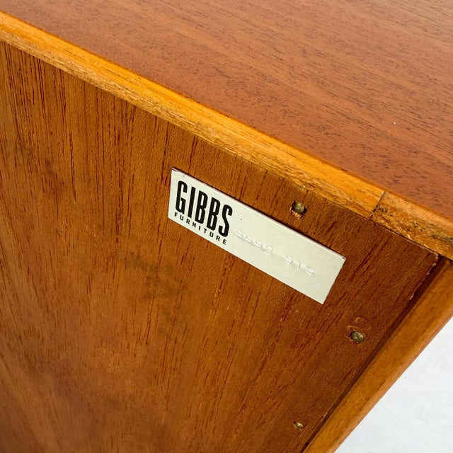 Wood Bookcase with Sliding Glass Doors from Gibbs Furniture, 1960s For Sale - Image 7 of 9