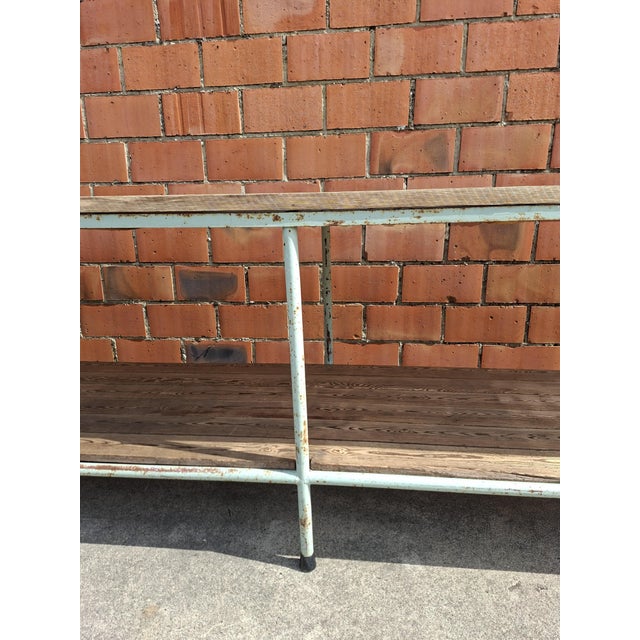 Industrial Workbench in Metal and Wood For Sale - Image 6 of 11