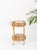 Stunning Mid-Century round serving bar cart entirely made of bamboo, curved rattan and hand-woven wicker. This stunning...